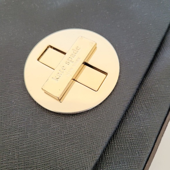 Kate Spade Newbury Lane Sally Crossbody Bag Black Saffiano Leather Turnlock Smal - Picture 5 of 9